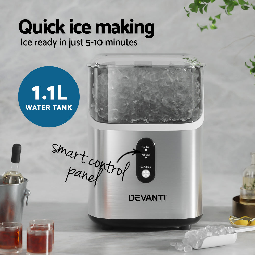 Devanti Ice Maker Machine 15kg Nugget Ice Cube Appliances > Kitchen Appliances > Ice Makers