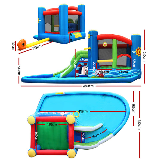 Happy Hop Inflatable Water Slide Jumping Trampoline Castle Bouncer Toy Splash - Home & Garden > Pool & Accessories >