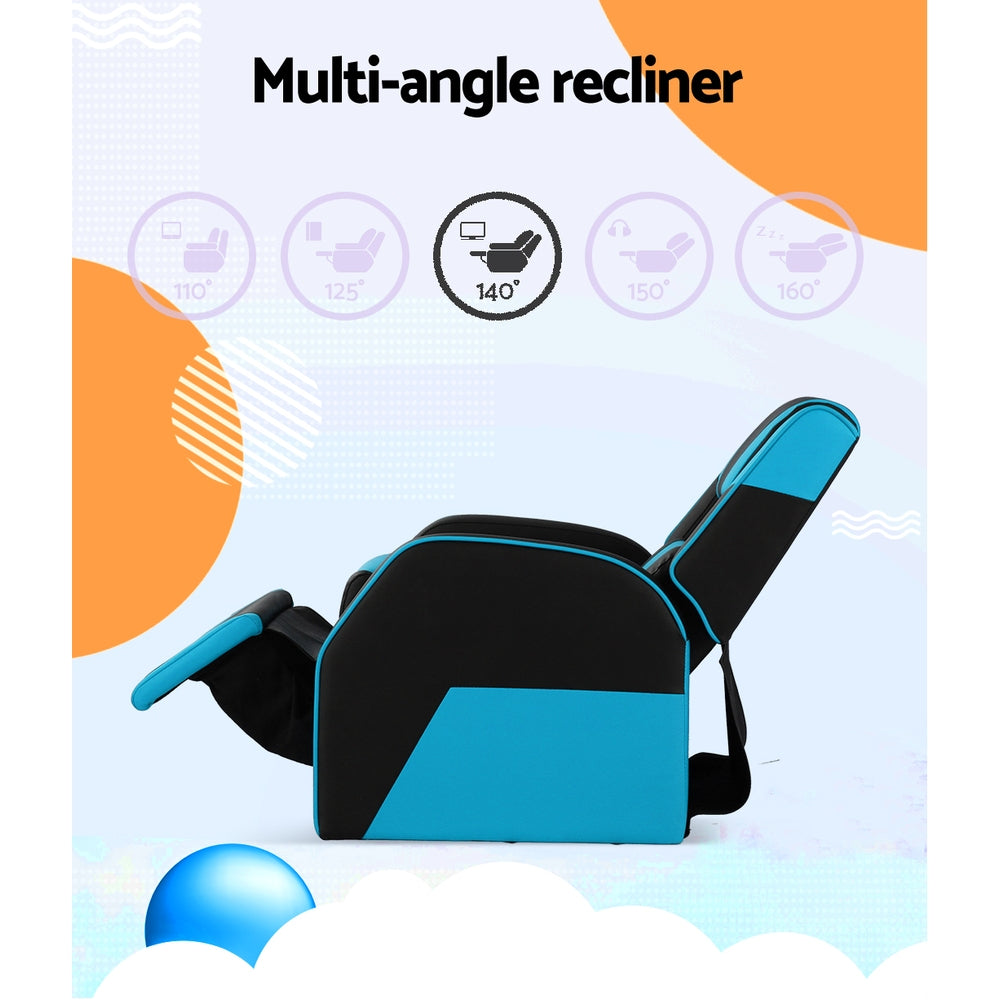 Keezi Kids Recliner Chair PU Leather Gaming Sofa Lounge Couch Children Armchair - Baby & Kids > Kid’s Furniture > Kid’s