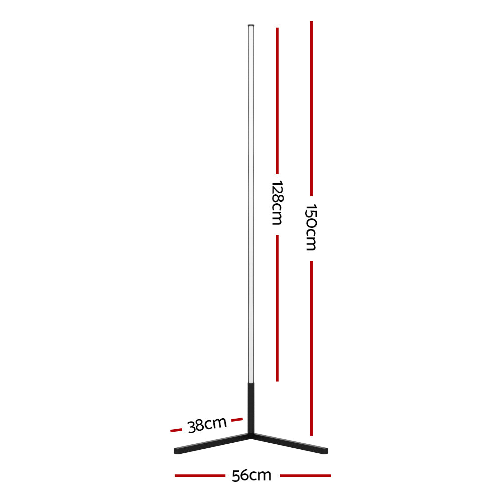 Artiss RGB LED Floor Lamp Remote Control Corner Light Stand Gaming Room 150CM - Home & Garden > Lighting > Floor Lamps