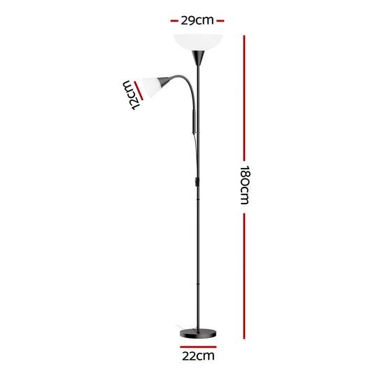 Artiss Floor Lamp Mother and Child Modern Home Living Room Office Reading Black Home & Garden > Lighting > Floor Lamps