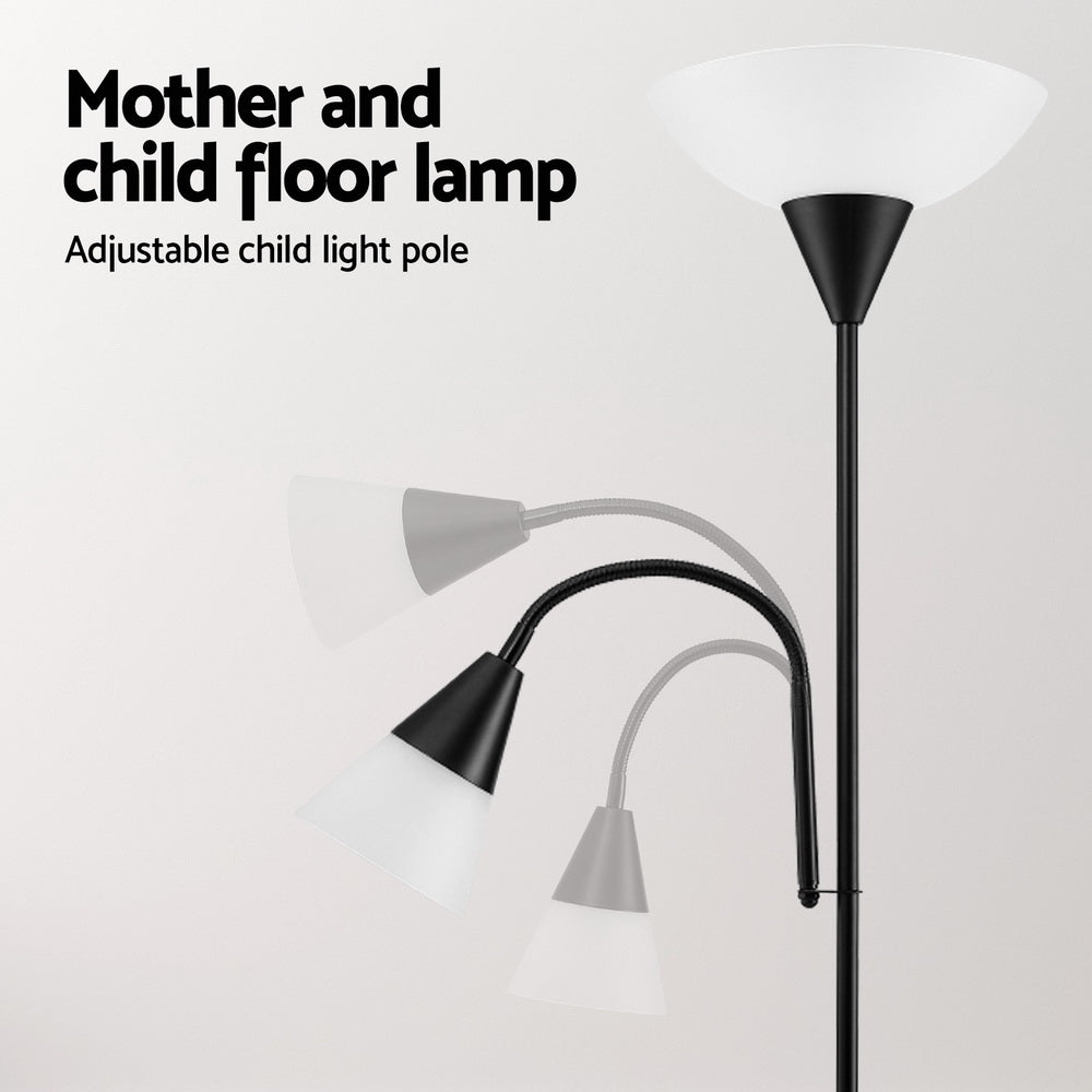 Artiss Floor Lamp Mother and Child Modern Home Living Room Office Reading Black Home & Garden > Lighting > Floor Lamps