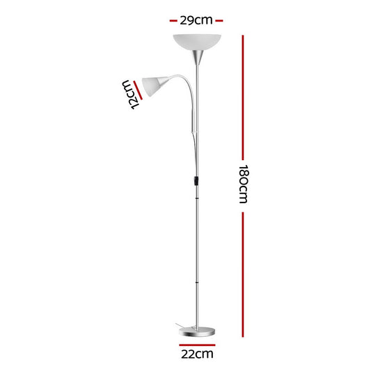 Artiss Floor Lamp Mother and Child Modern Home Living Room Office Reading Silver Home & Garden > Lighting > Floor Lamps