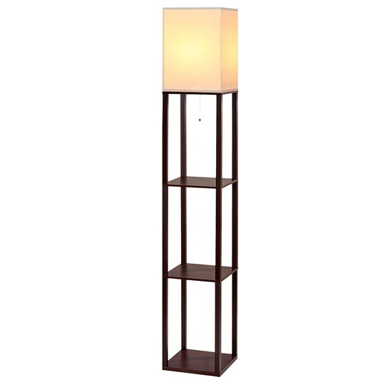 Artiss Floor Lamp 3 Tier Shelf Storage LED Light Stand Home Room Vintage White Furniture > Bedroom