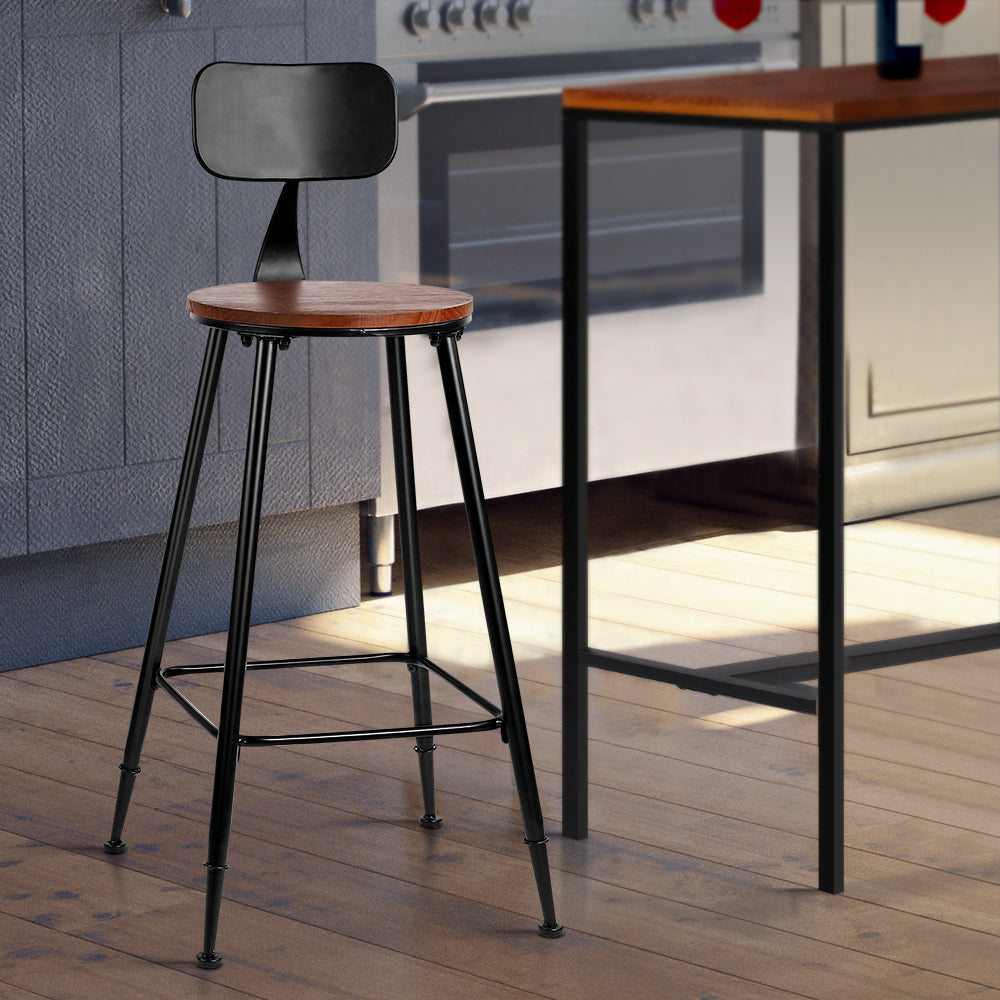 Artiss 2x Bar Stools Vintage Metal Chairs Furniture > Bar Stools & Chairs