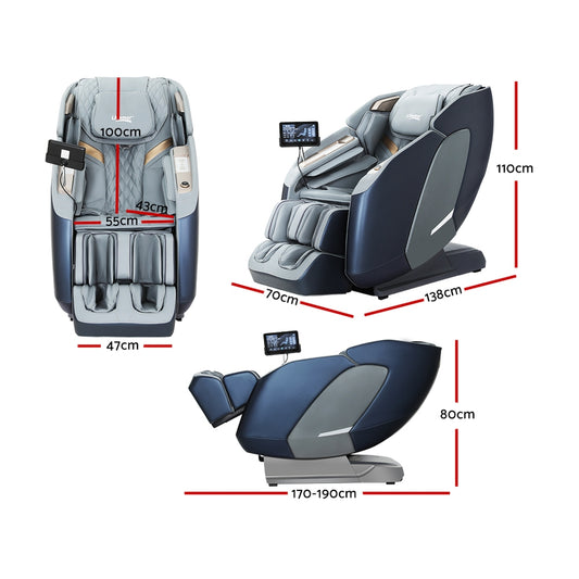 Livemor 4D Massage Chair Electric Recliner Double Core Mechanism Massager Melisa Furniture > Bar Stools & Chairs >