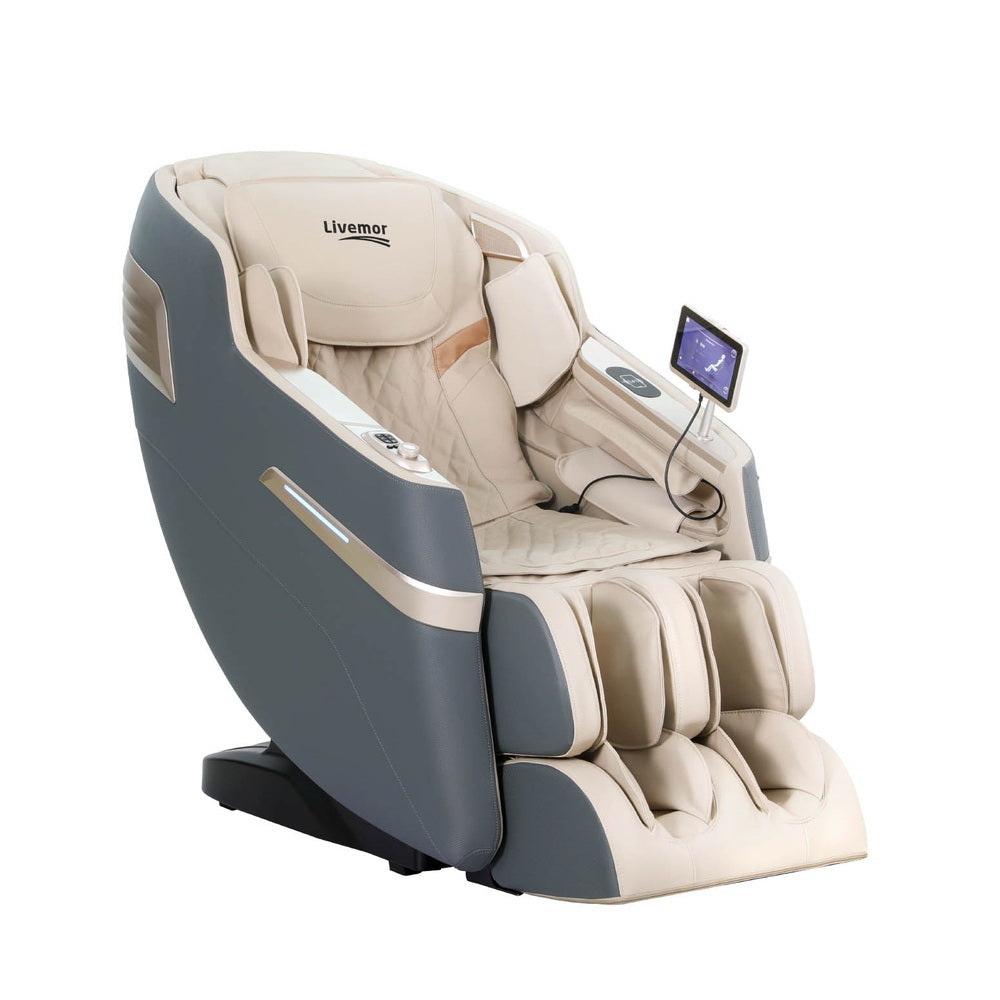 Livemor 4D Massage Chair Electric Recliner Home Massager Gray Sina - Furniture > Bar Stools & Chairs > Massage Chairs