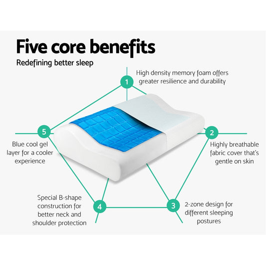 Giselle Bedding Contour Pillow Cool Gel Twin Pack Home & Garden > Bedding > Pillows