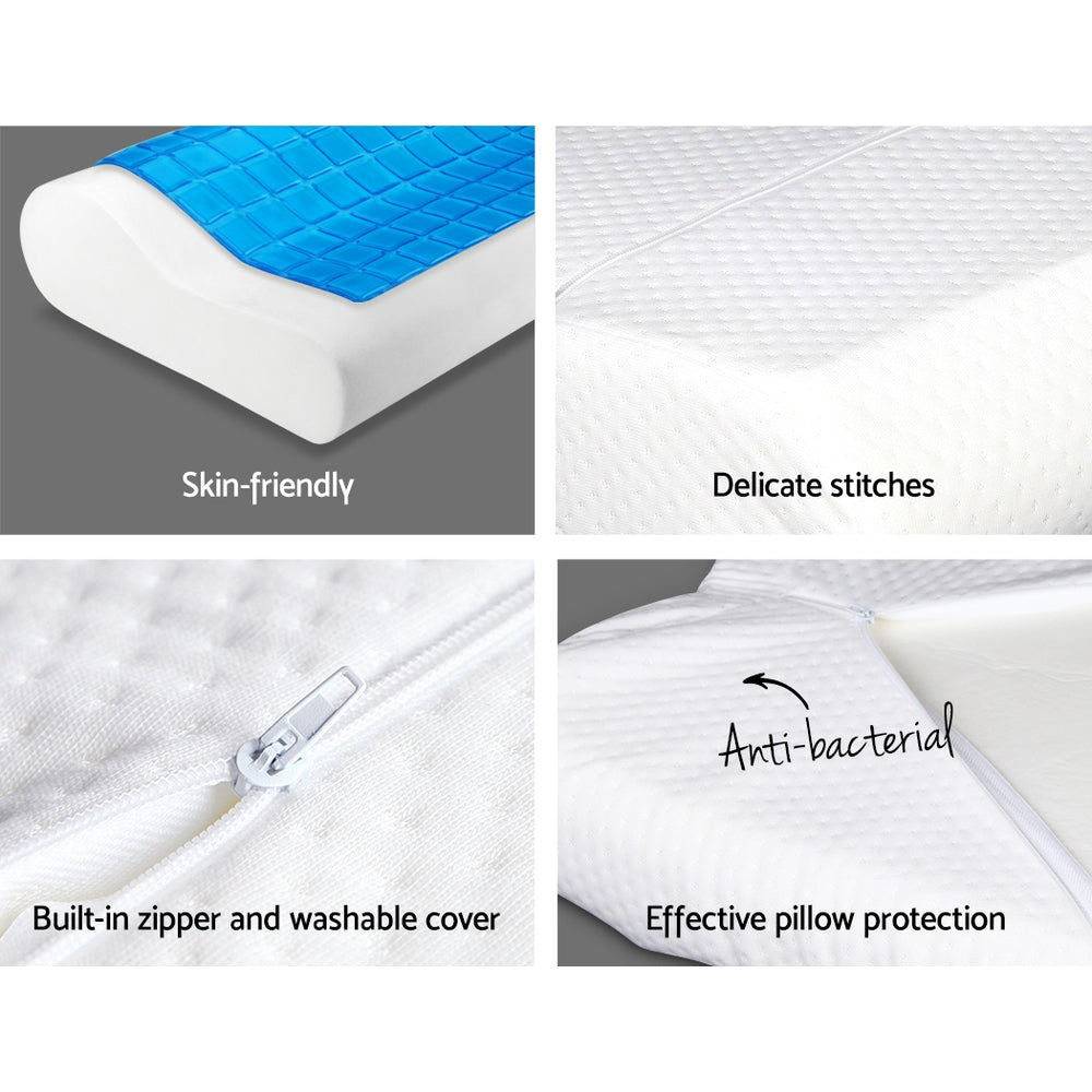 Giselle Bedding Contour Pillow Cool Gel Twin Pack - Home & Garden > Bedding > Pillows