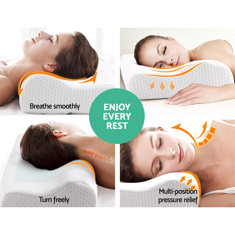 Giselle Bedding Contour Pillow Cool Gel Twin Pack - Home & Garden > Bedding > Pillows