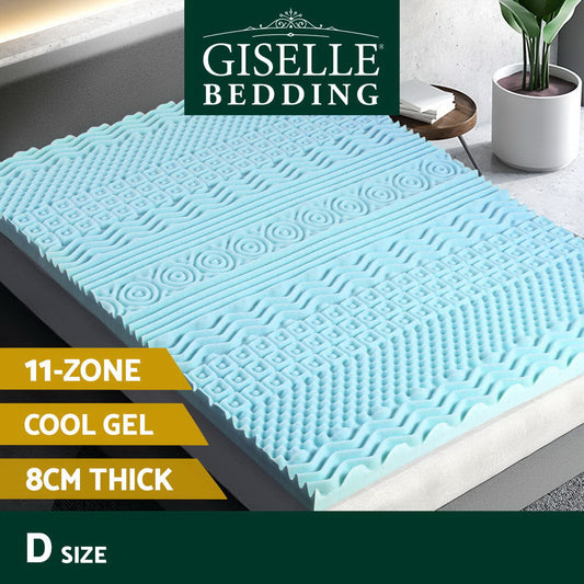 Giselle Bedding Memory Foam Mattress Topper 11 Zone 8cm Double Home & Garden > Bedding