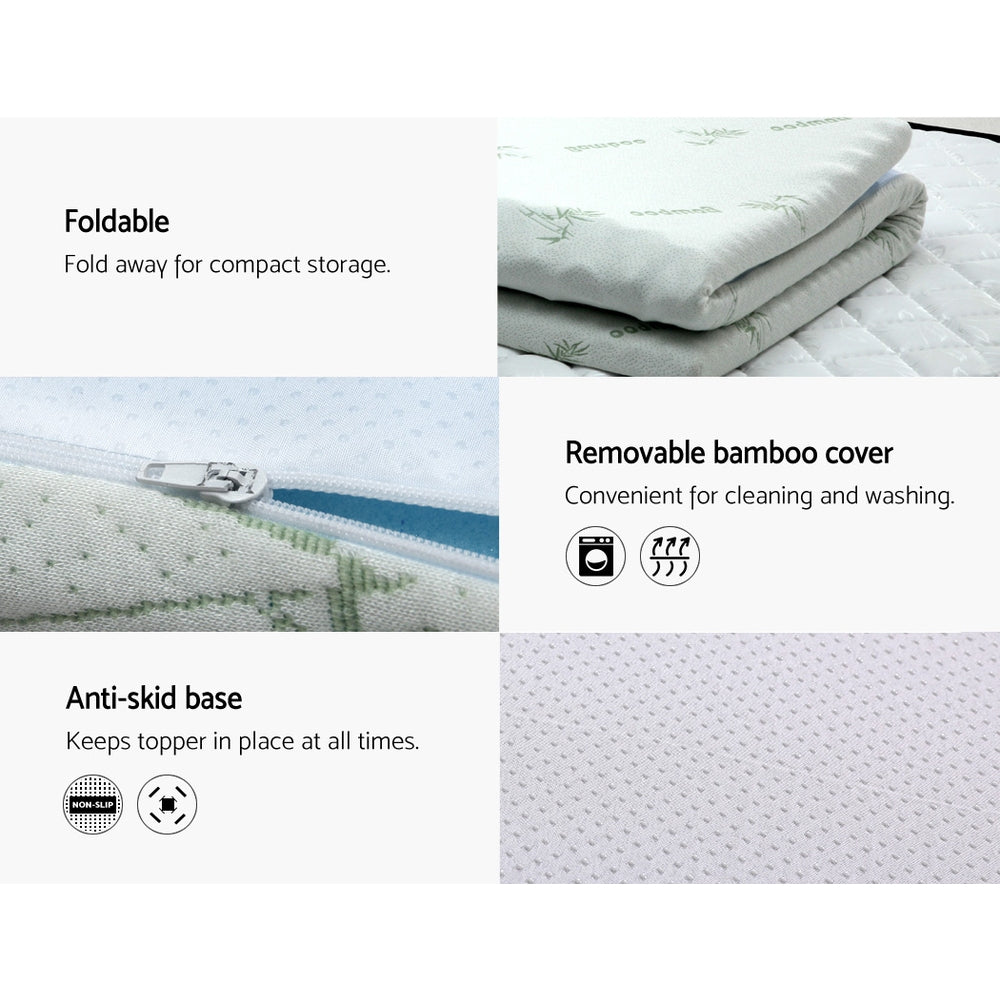 Giselle Bedding Memory Foam Mattress Topper 7 Zone 8cm Queen Furniture > Mattresses