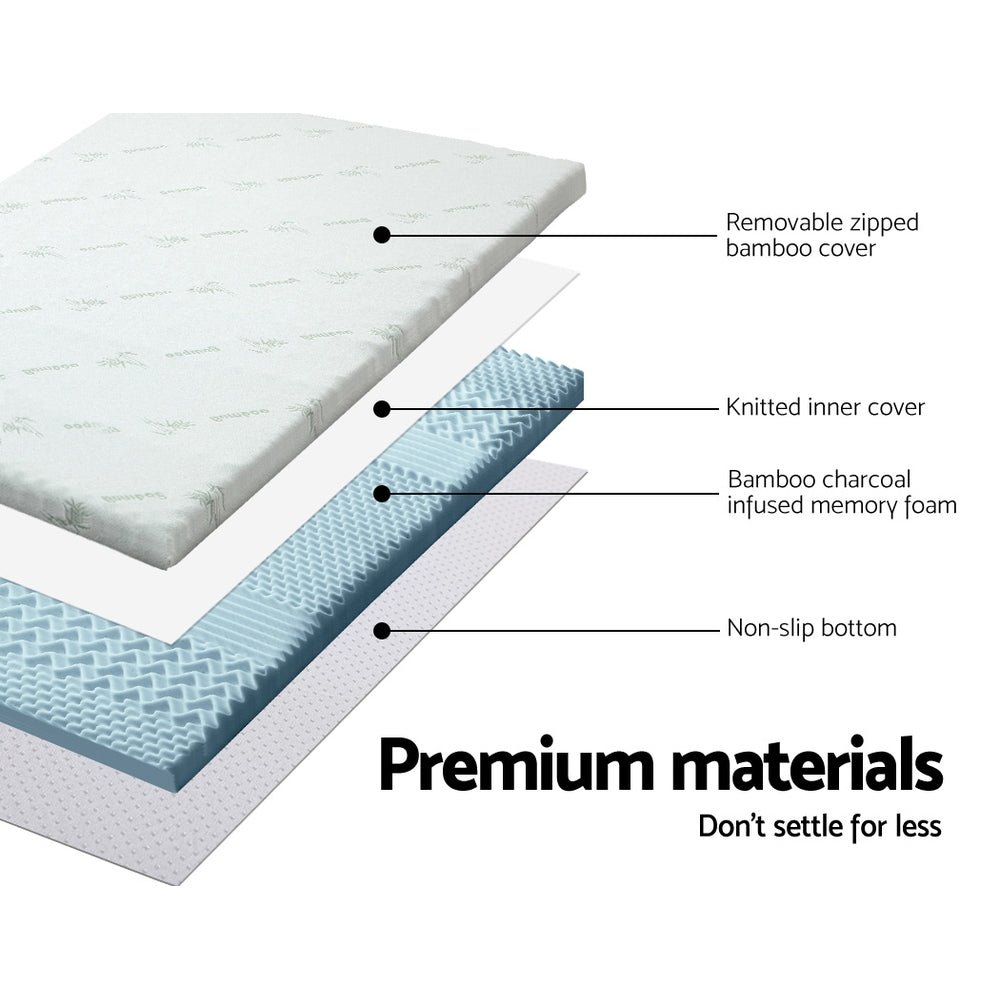 Giselle Bedding Memory Foam Mattress Topper 7 Zone 8cm Queen Furniture > Mattresses