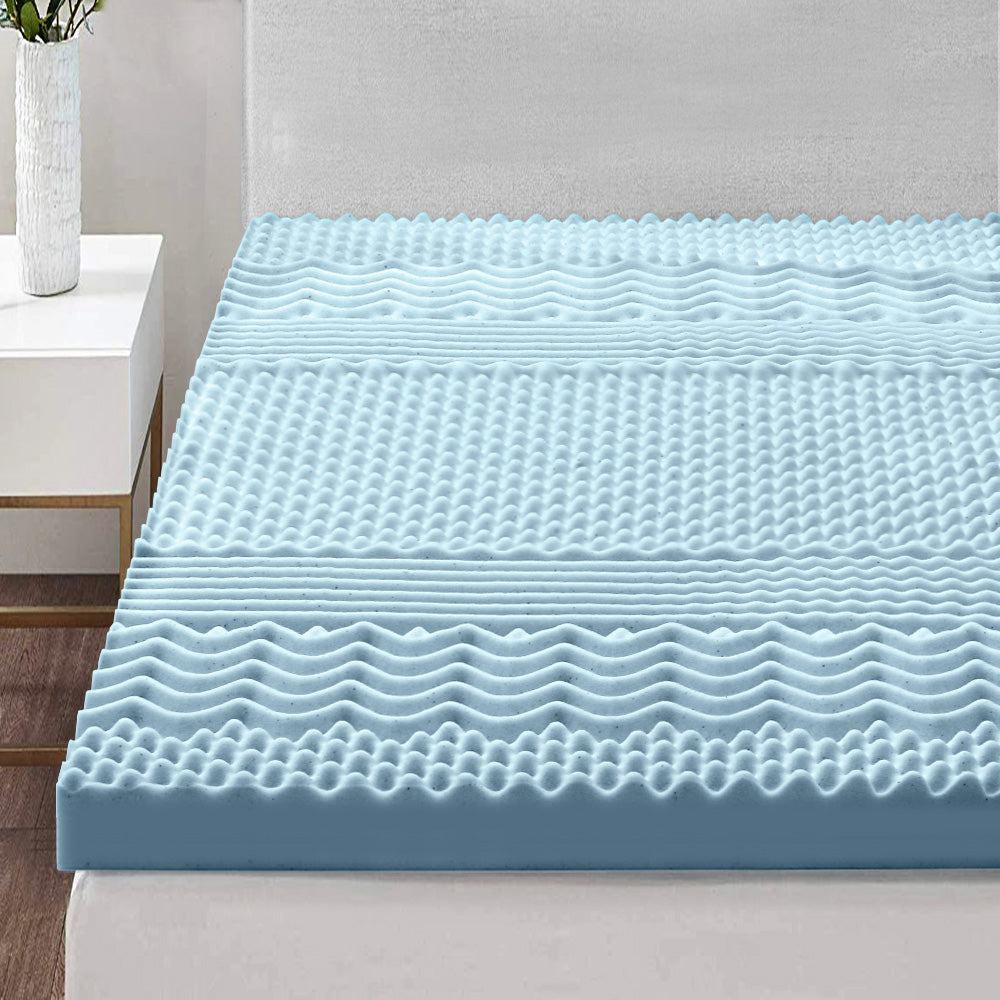 Giselle Bedding Memory Foam Mattress Topper 7 Zone 8cm Queen Furniture > Mattresses