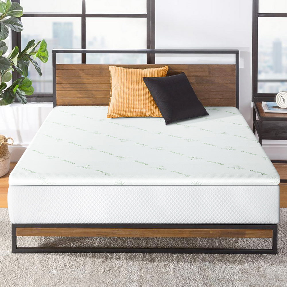 Giselle Bedding Memory Foam Mattress Topper Cool Gel Bed Mat Bamboo 10cm Double Furniture > Mattresses