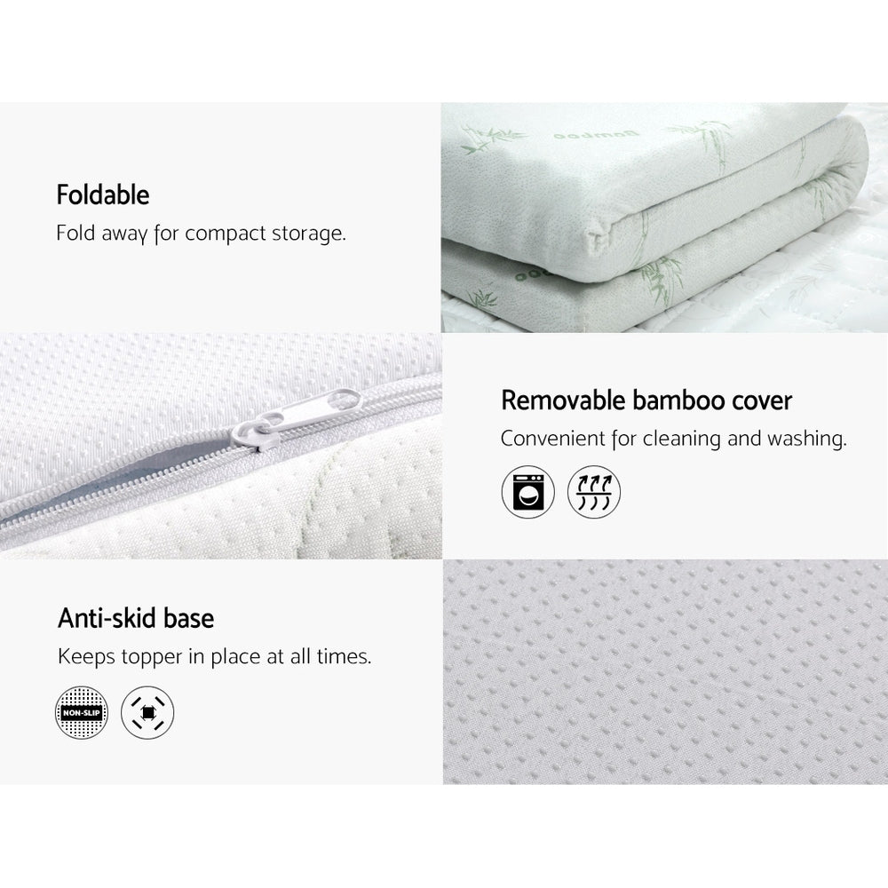Giselle Bedding Memory Foam Mattress Topper Cool Gel 8cm Single Furniture > Mattresses