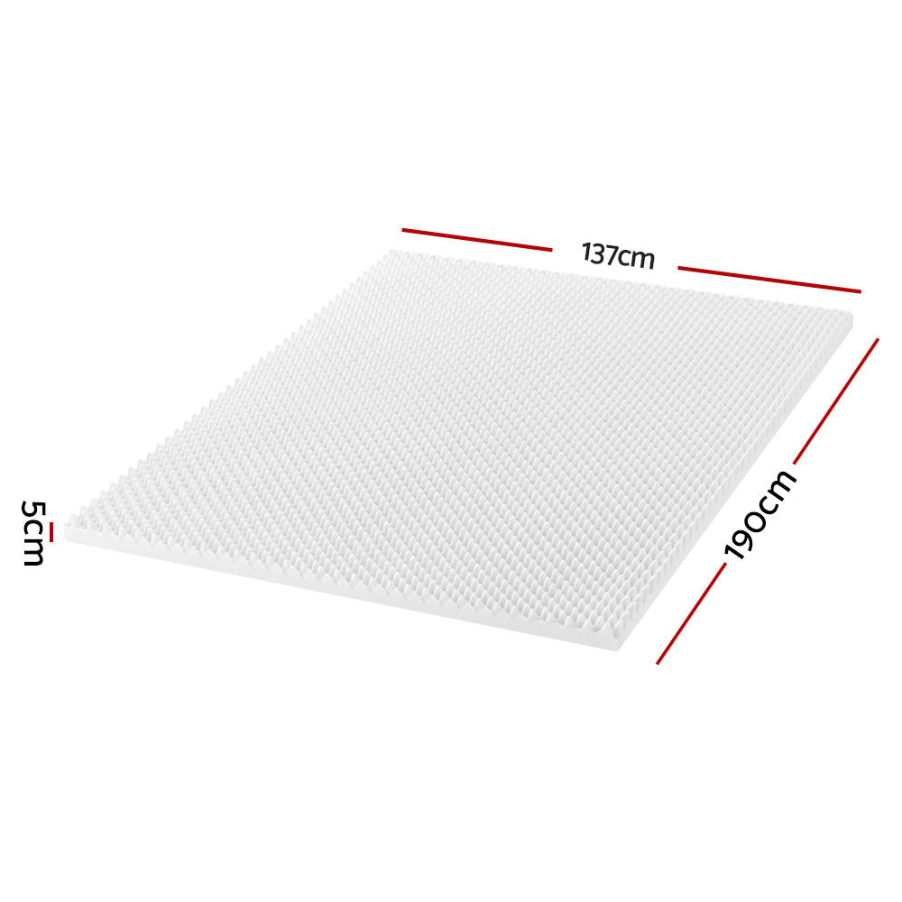 Giselle Bedding Memory Foam Mattress Topper Egg Crate 5cm Double Furniture > Mattresses