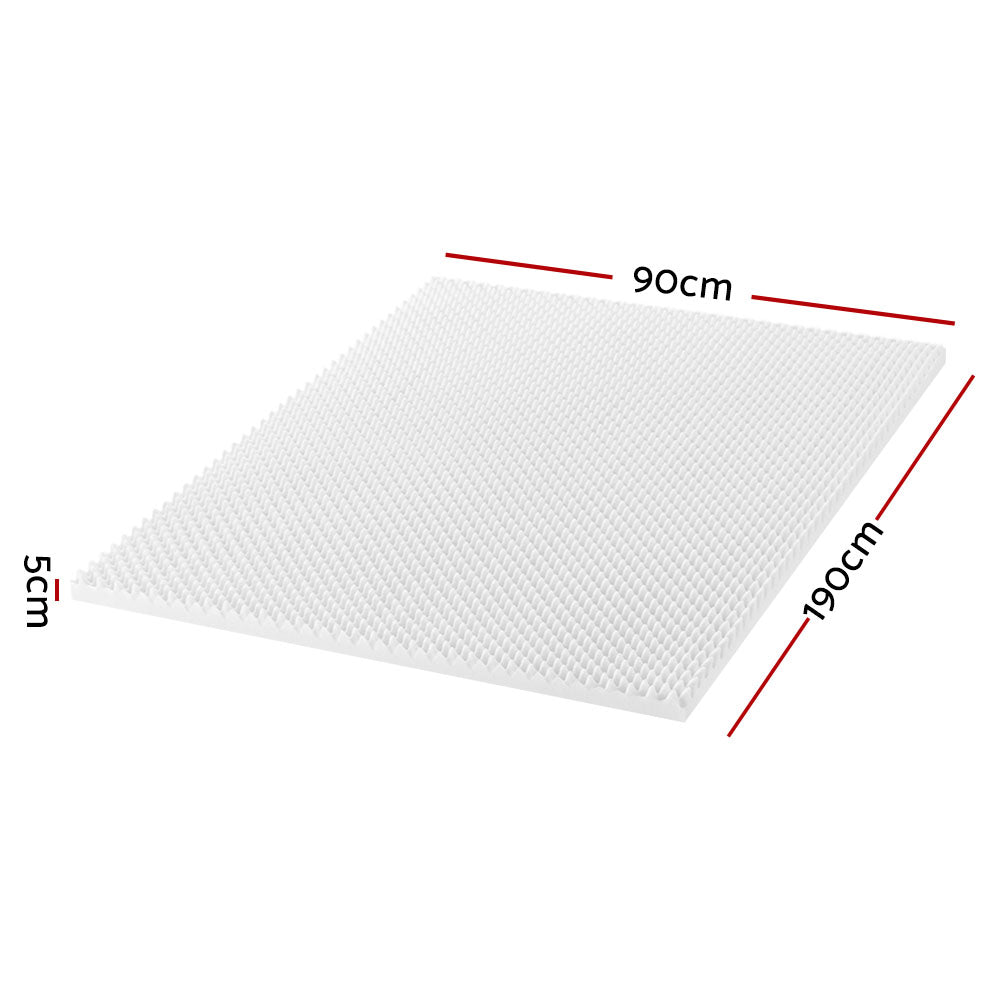 Giselle Bedding Memory Foam Mattress Topper Egg Crate 5cm Single Furniture > Mattresses
