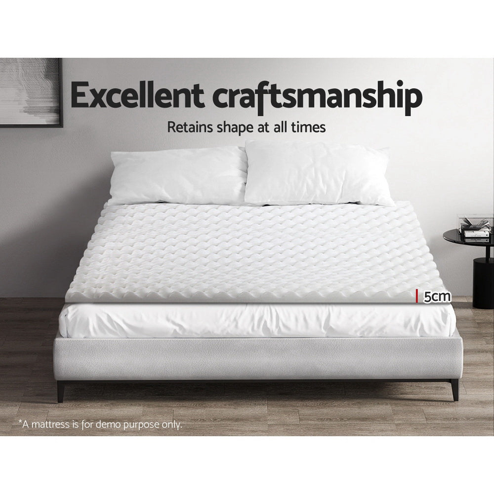 Giselle Bedding Memory Foam Mattress Topper Egg Crate 5cm Single Furniture > Mattresses
