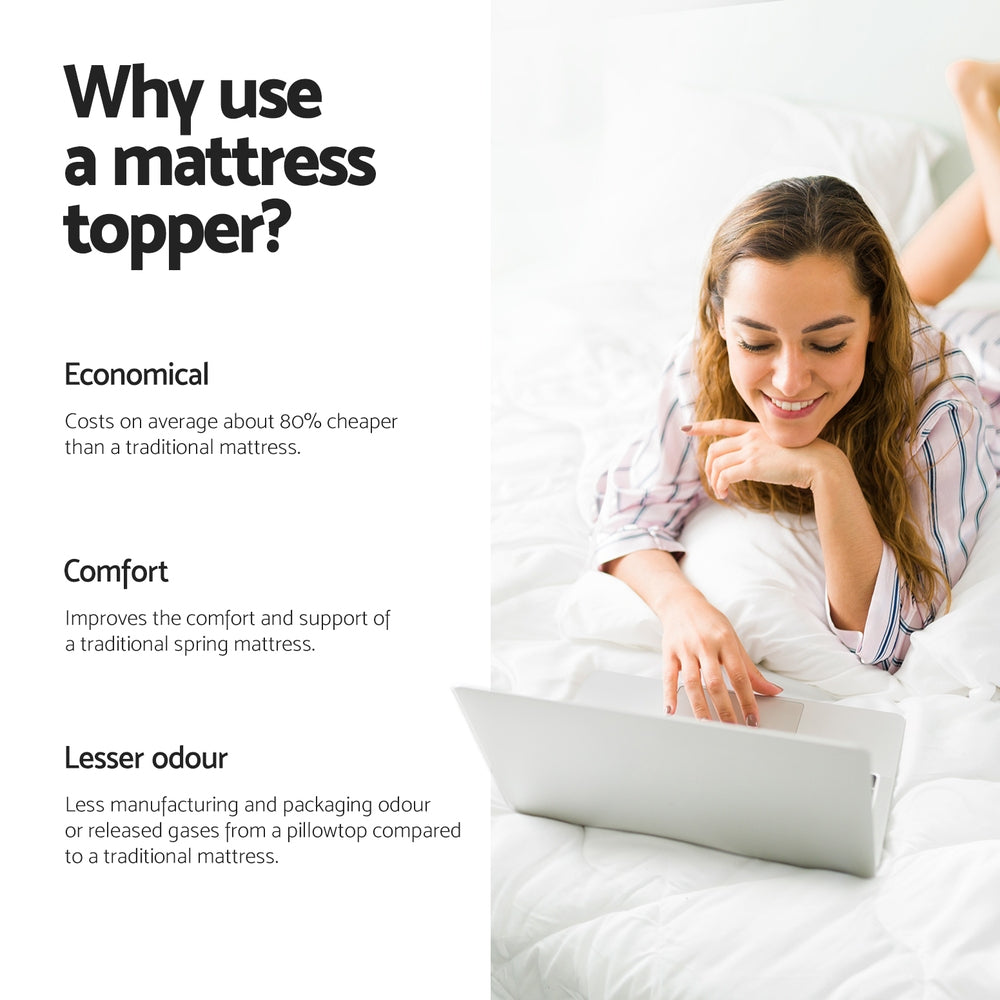 Giselle Bedding Memory Foam Mattress Topper Egg Crate 5cm King Single Furniture > Mattresses > Mattress Toppers