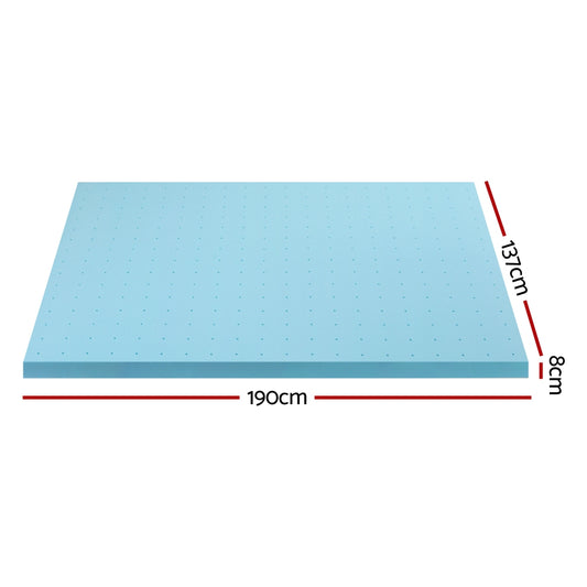 Giselle Bedding Memory Foam Mattress Topper Ventilated Cool Gel 8cm Double Furniture > Mattresses > Mattress Toppers