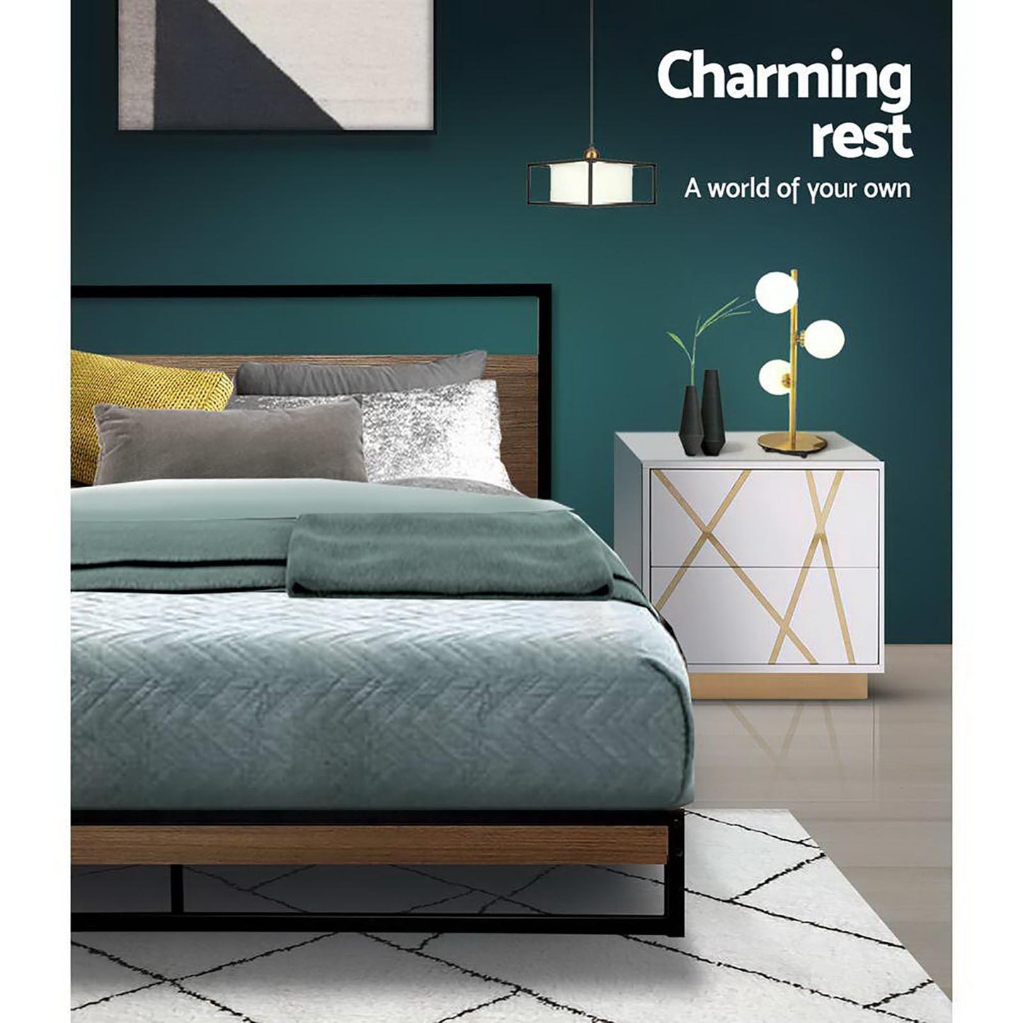 Artiss Bed Frame Double Size Metal Bed Frame DANE - Furniture > Bedroom > Beds & Bed Frames