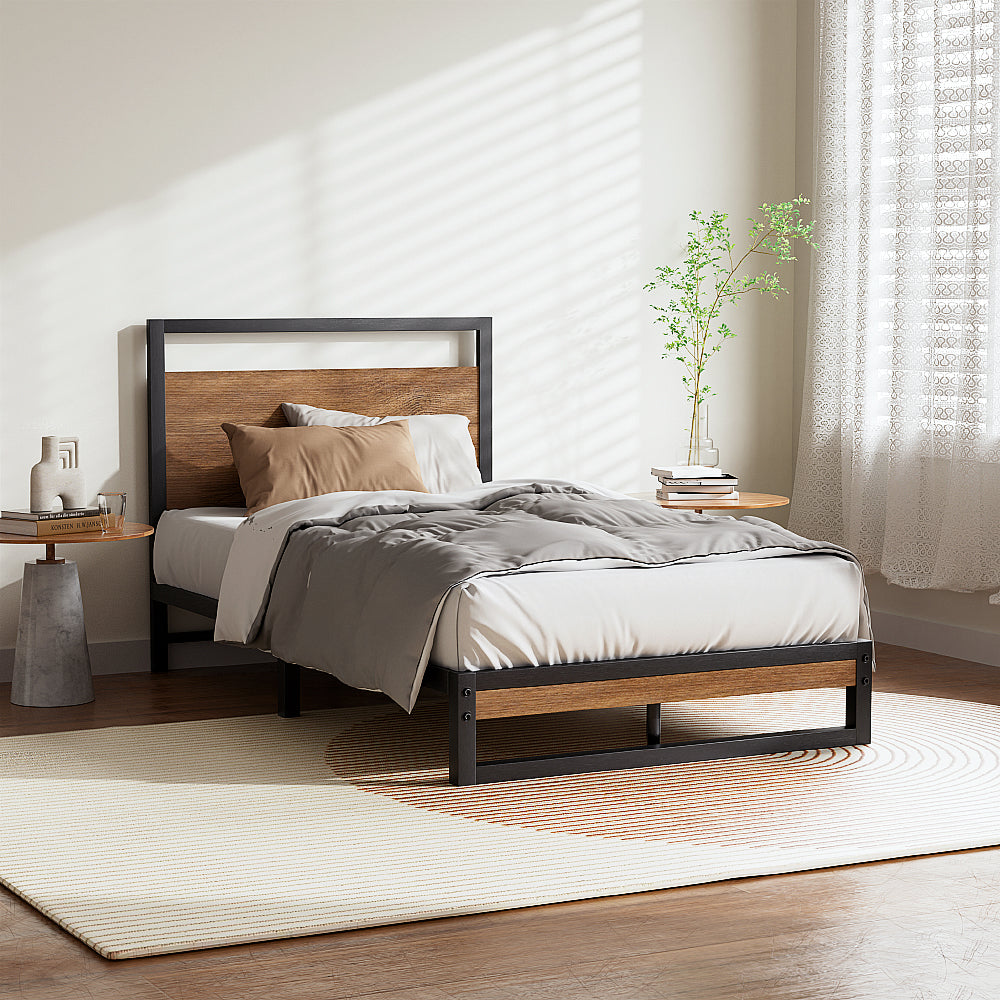 Artiss Bed Frame Single Size Metal Bed Frame DANE - Furniture > Bedroom > Beds & Bed Frames