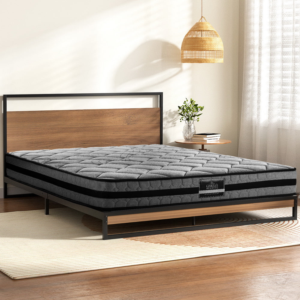 Artiss Metal Bed Frame Double Size Beds Platform with Mattress - Furniture > Bedroom > Beds & Bed Frames