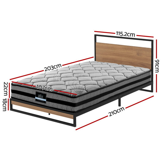 Artiss Metal Bed Frame King Single Size Beds Platform with Mattress Furniture > Bedroom > Beds & Bed Frames