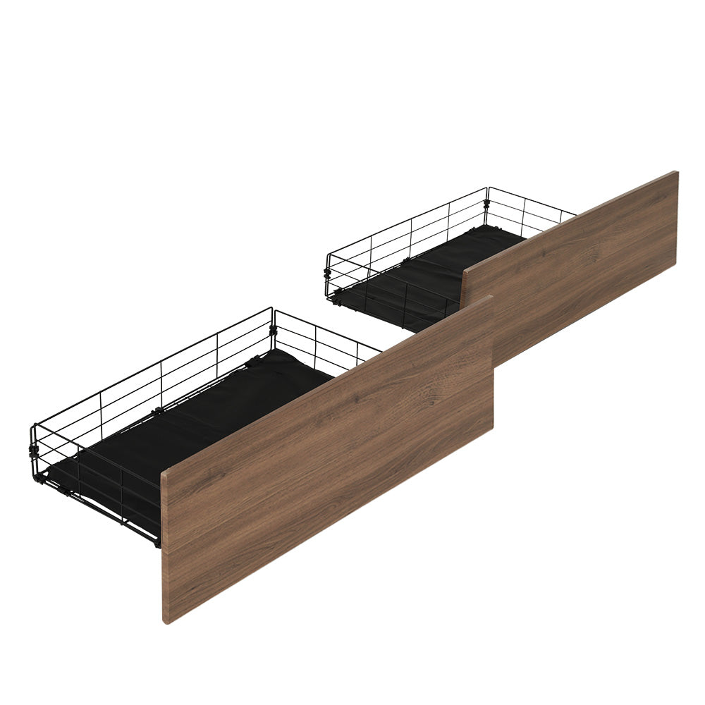 Artiss 2x Bed Frame Storage Drawers Trundle Black - Furniture > Bedroom > Beds & Bed Frames