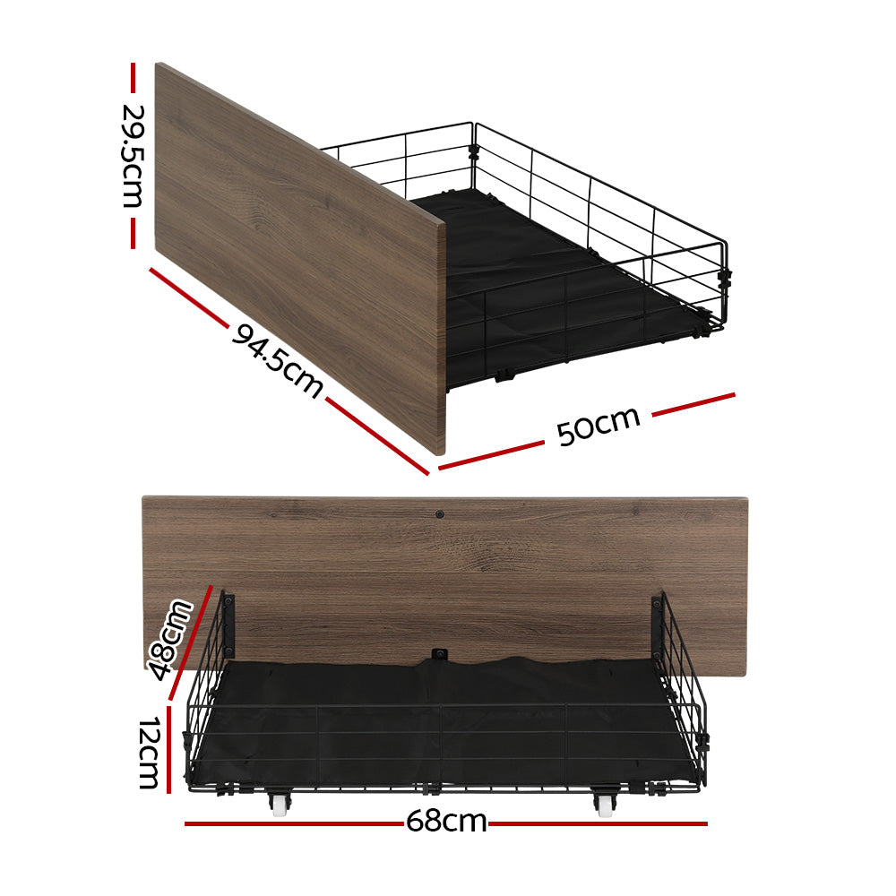Artiss 2x Bed Frame Storage Drawers Trundle Black - Furniture > Bedroom > Beds & Bed Frames