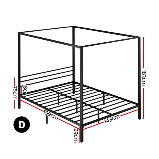 Artiss Bed Frame Double Size Metal Bed Frame POCHY Furniture > Bedroom > Beds & Bed Frames