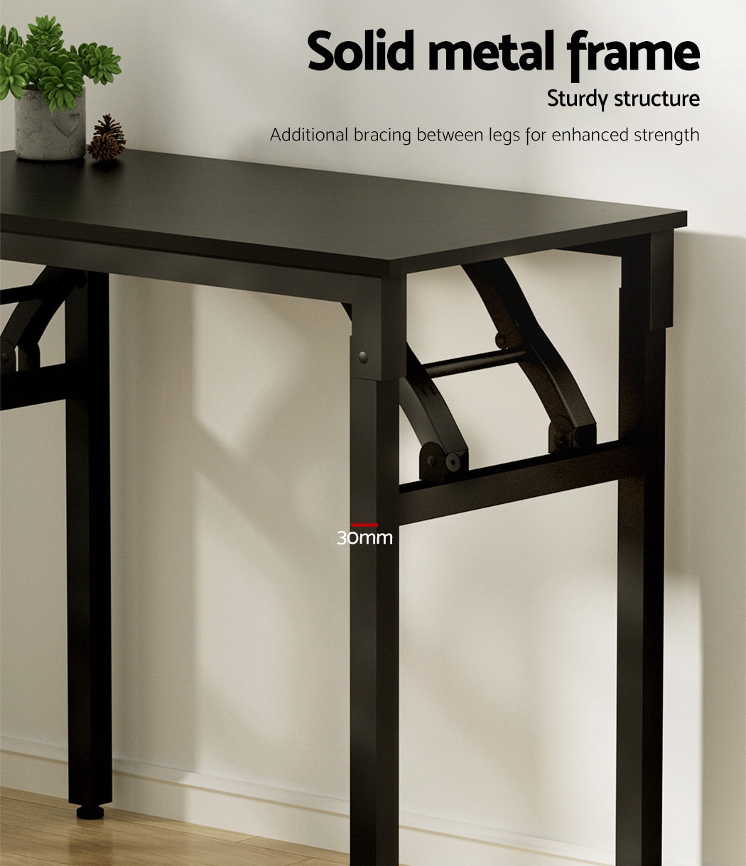 Artiss Computer Desk Foldable Balck 80CM Furniture > Office