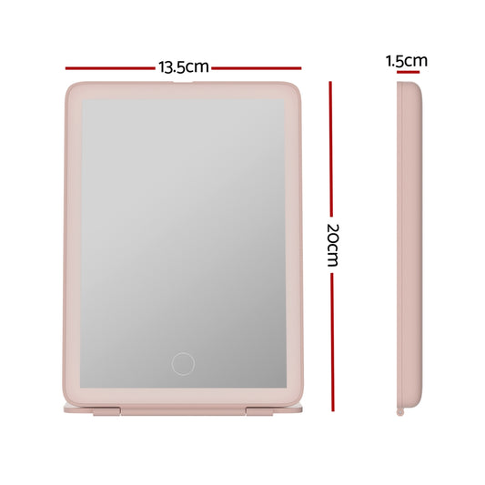 Embellir Compact Makeup Mirror w/ LED Light Portable Foldable Travel Beauty Pink Health & Beauty > Makeup Mirrors