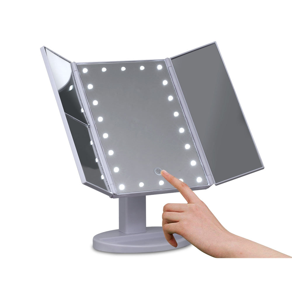 Embellir Tri fold Makeup Mirror 1X2X3X Magnifying with LED Light Travel Portable Health & Beauty > Makeup > Makeup