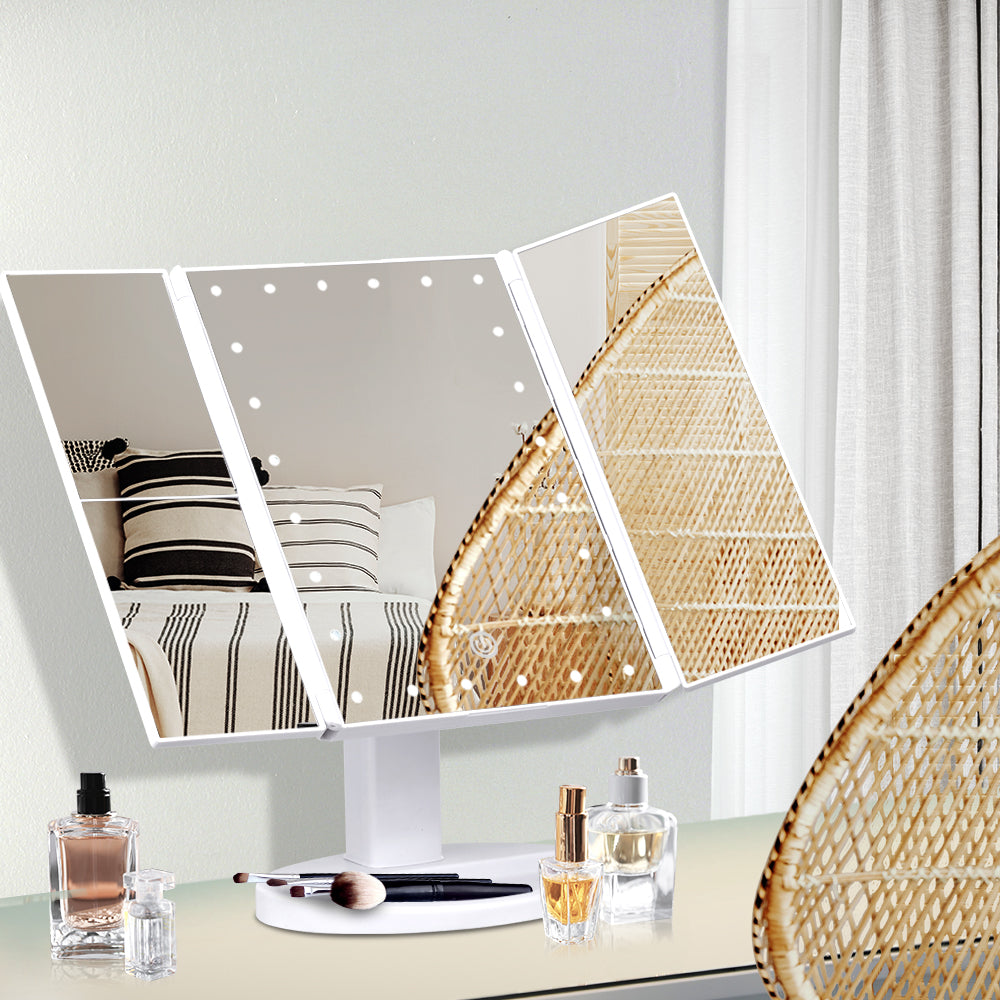 Embellir Tri fold Makeup Mirror 1X2X3X Magnifying with LED Light Travel Portable Health & Beauty > Makeup > Makeup