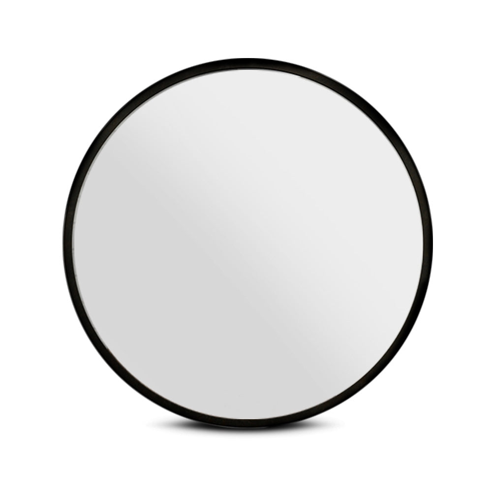 Embellir Wall Mirror Makeup 60cm Home Decor Framed Mirrors Bathroom Round Black Health & Beauty > Makeup > Makeup