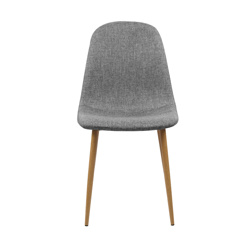 Artiss Dining Chairs Set of 4 Linen Curved Slope Grey Furniture > Dining > Dining Set