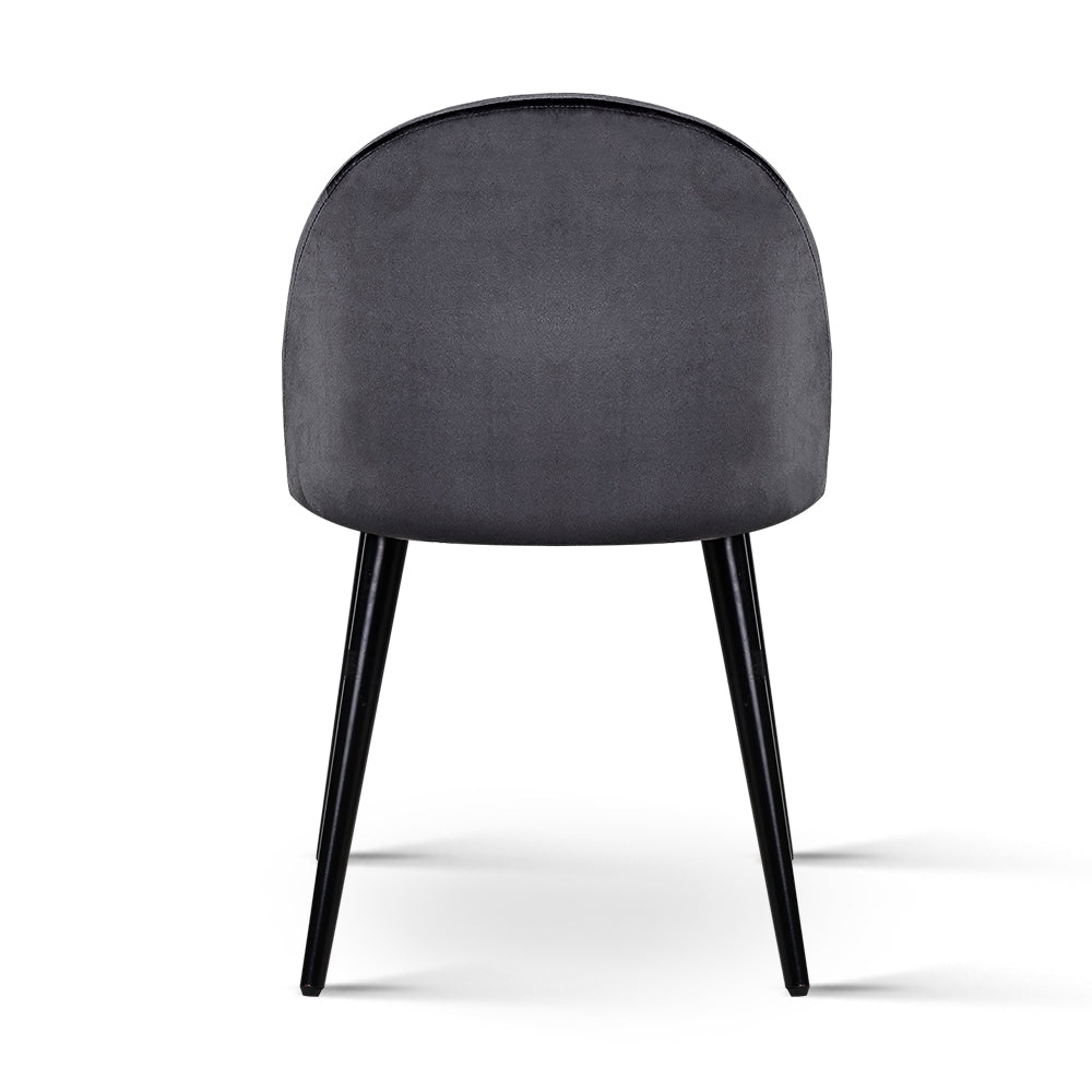 Artiss Dining Chairs Set of 2 Velvet Solid Curved Dark Grey - Furniture > Dining > Dining Set