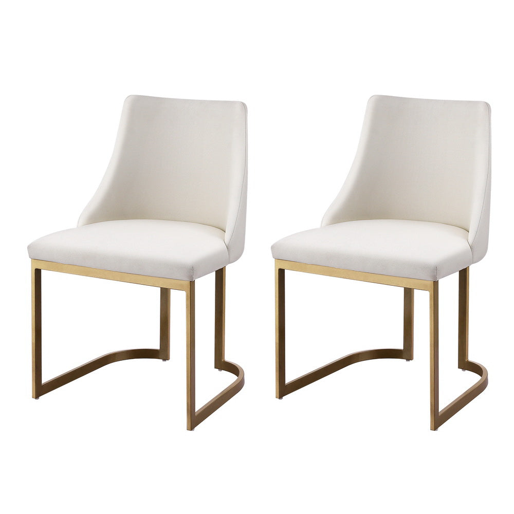 Artiss Dining Chairs Set of 2 Linen Fabric Frame Beige Furniture > Dining > Dining Set