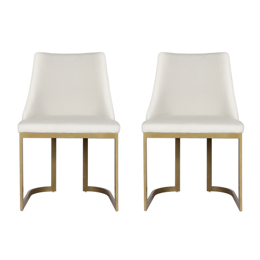 Artiss Dining Chairs Set of 2 Linen Fabric Frame Beige Furniture > Dining > Dining Set