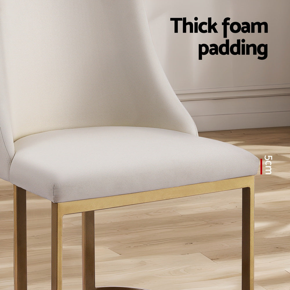 Artiss Dining Chairs Set of 2 Linen Fabric Frame Beige Furniture > Dining > Dining Set