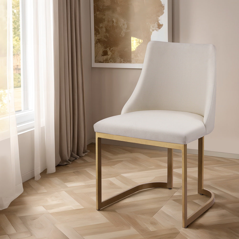Artiss Dining Chairs Set of 2 Linen Fabric Frame Beige Furniture > Dining > Dining Set