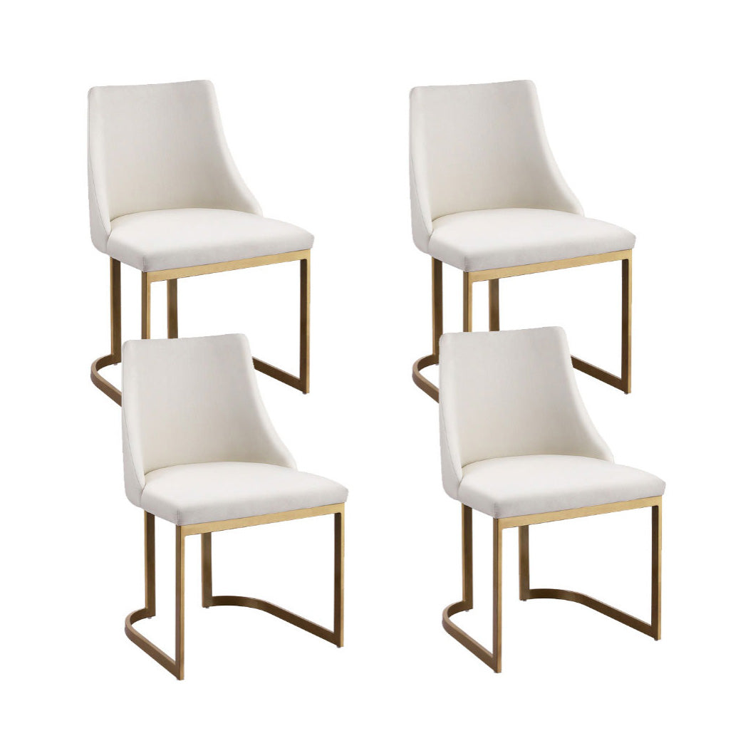 Artiss Dining Chairs Set of 4 Linen Fabric Frame Beige - Furniture > Dining > Kitchen & Dining Chairs