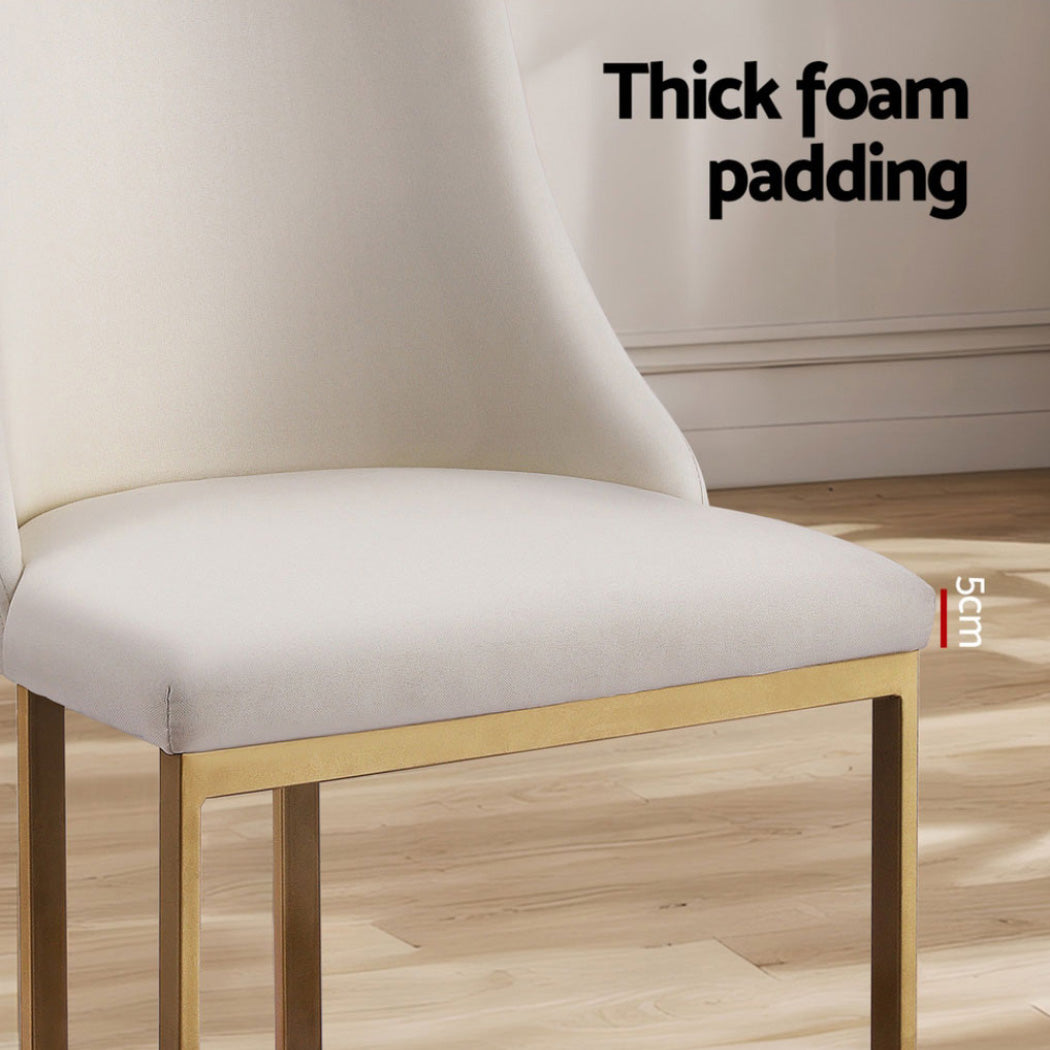 Artiss Dining Chairs Set of 4 Linen Fabric Frame Beige - Furniture > Dining > Kitchen & Dining Chairs