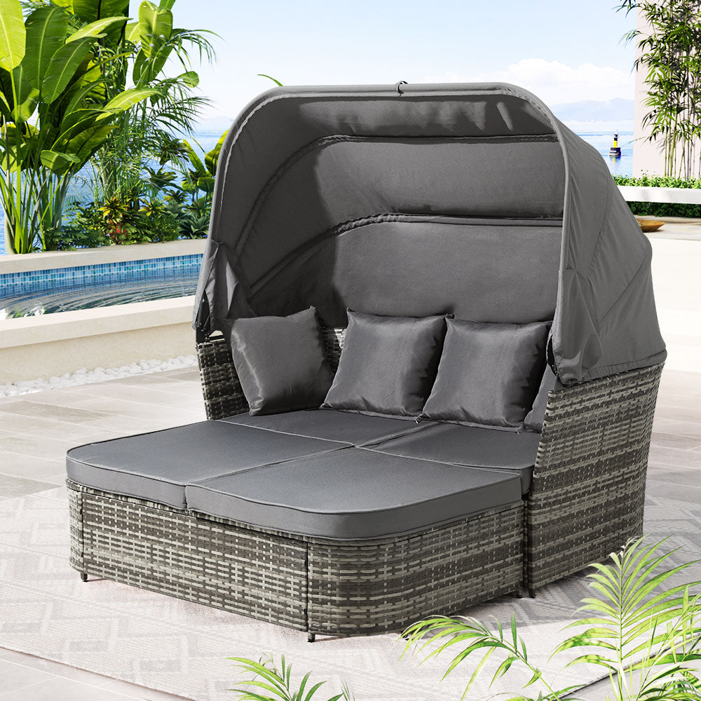 Gardeon Outdoor Sun Lounge Setting Patio Furniture Wicker Sofa Garden Day Bed - Furniture > Outdoor > Outdoor Chairs