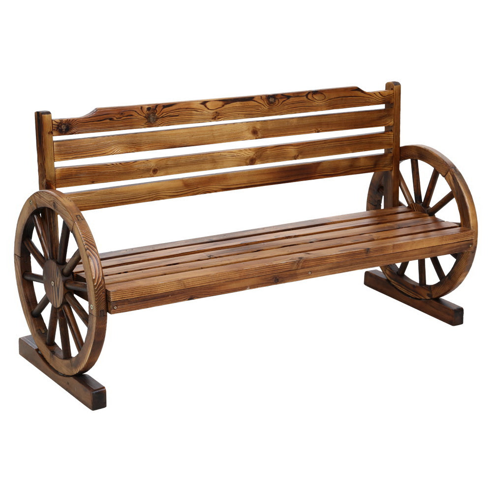 Gardeon Outdoor Garden Bench Wooden 3 Seat Wagon Chair Lounge Patio Furniture - Furniture > Outdoor > Outdoor Chairs