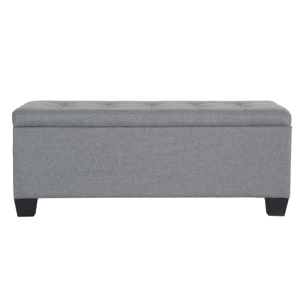 Artiss Storage Ottoman Blanket Box 97cm Linen Grey - Furniture > Living Room > Ottomans & Footstools