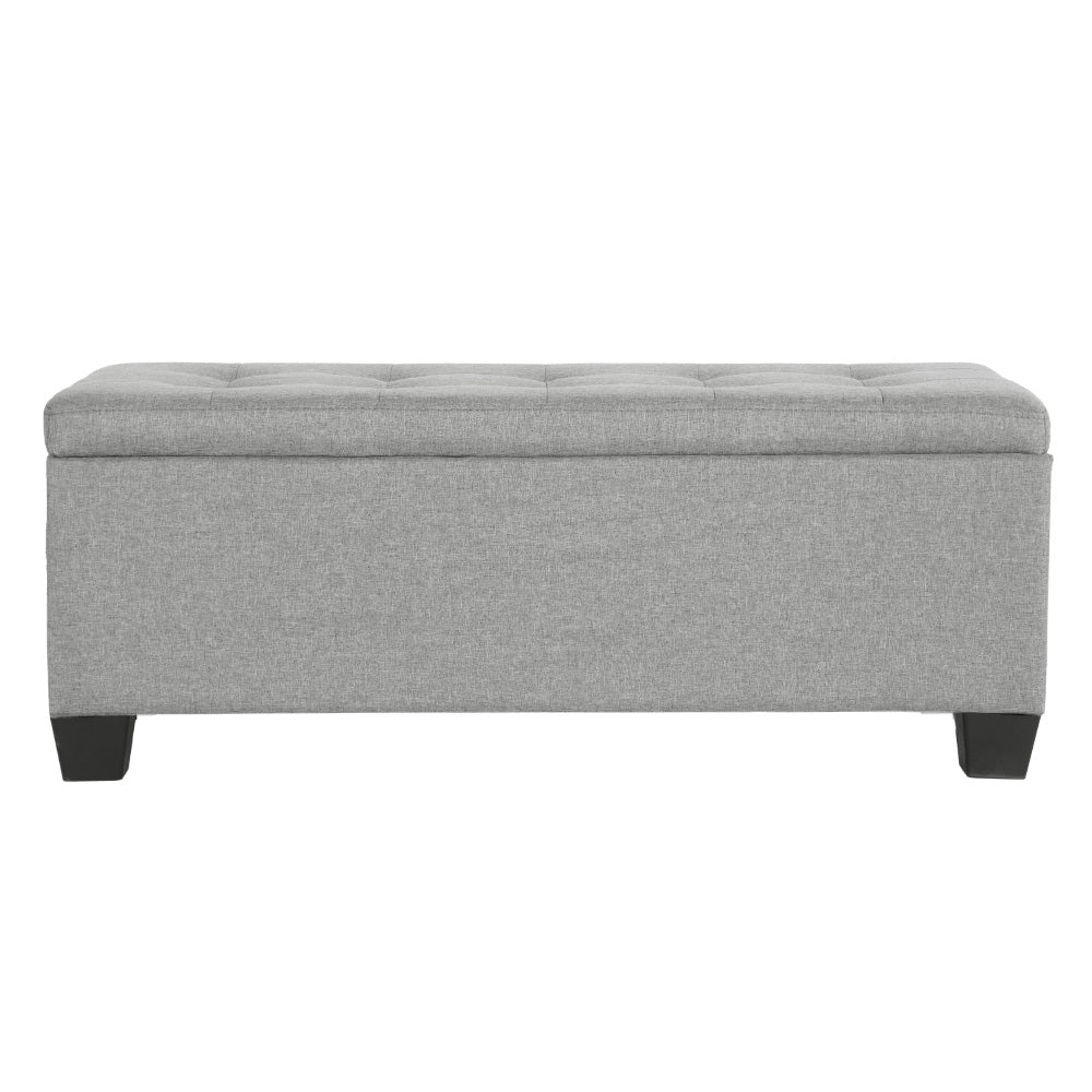 Artiss Storage Ottoman Blanket Box 97cm Linen Light Grey - Furniture > Living Room > Ottomans & Footstools
