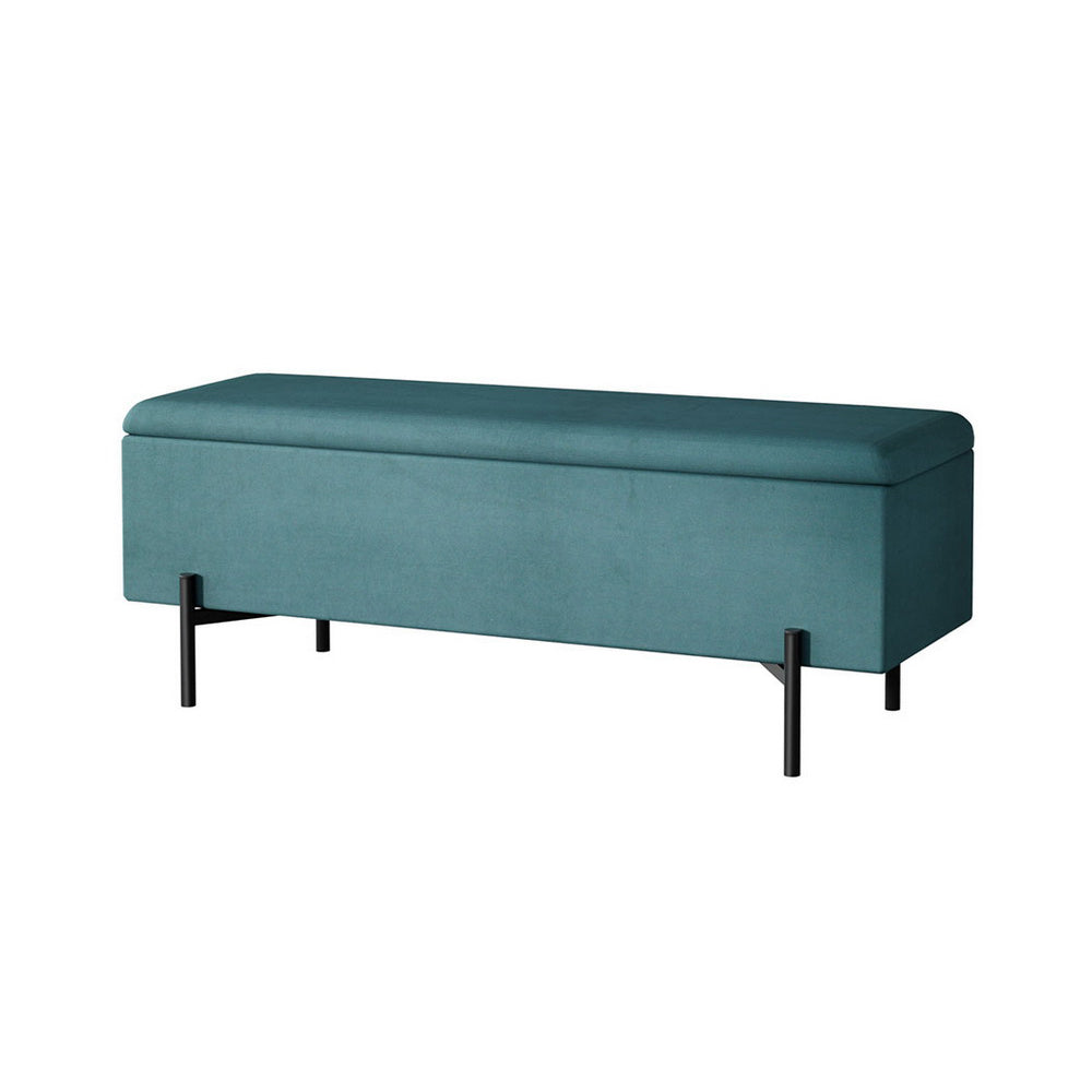 Artiss Storage Ottoman Blanket Box 140cm Velvet Green - Furniture > Living Room > Ottomans & Footstools